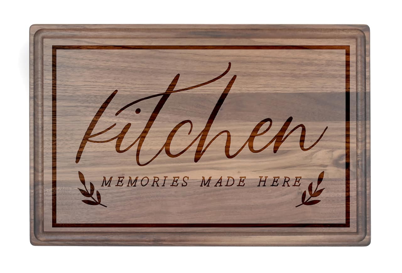 Kitchen Memories Made Here 17" x 11" Walnut Cutting Board